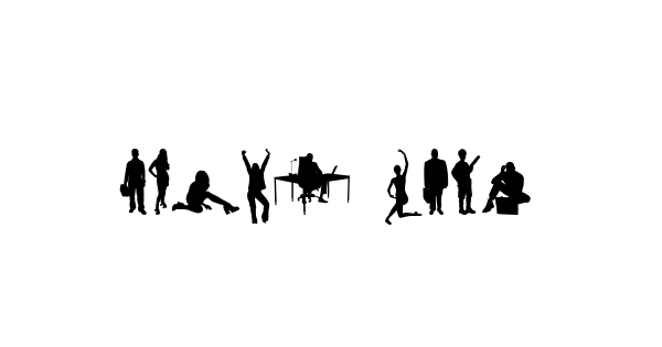 Human Silhouettes Two font thumb